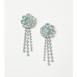 ANN TAYLOR Crystal Dangle Drop Earrings Light Blue
